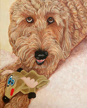 Emma the Goldendoodle - Acrylic on 11 X 14 Canvas Sheet