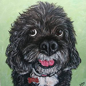 Harley - Acrylic on 10 X 10 Stretched Canvas