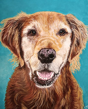 Jaxson the Golden Retriever - Acrylic on 11 X 14 Canvas Sheet