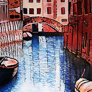 Venice Canal Commission - 24X30 Stretched Canvas - SOLD